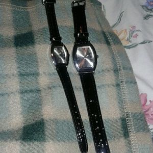 New black stainless steel watch set